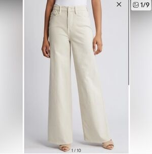 Good American Good Skate High Rise Wide Leg Jeans Bone SZ 2